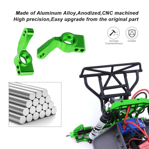 Hobbypark Aluminum Rear Stub Axle Carriers Upgrade Parts for 1/10 Traxxas 2WD Slash, Stampede, Rustler VXL, Bandit VXL, Replace 3752, Green-Anodized - color: Green