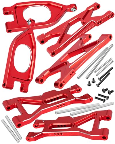 RC Suspension Arms Upgrades Part for 1/10 Gorgon 2WD RTR Brushed Monster Truck(ARA3230T1), Alloy Aluminium Front Upper& Front Lower& Rear Suspension Arms A arms, Red - color: Red(6pcs)