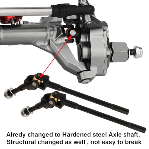 1/10 CNC Machined Integrated Front & Rear Portal Axle for SCX10 II VP Element Enduro 90046 90047 D90 RC4WD RC Crawler Metal Upgrade Part (Gray) - color: Gray