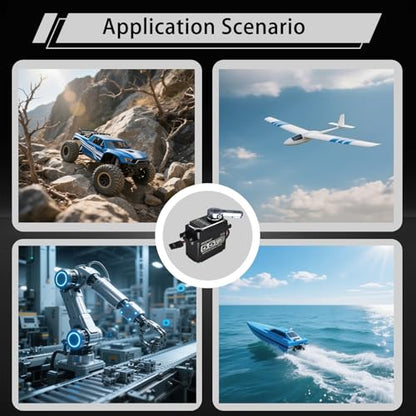 55KG Brushless Digital Servo IP67 Waterproof, BLS3355 High Torque Steering RC Servo with 25T Servo Arm 5-8.4V, for 1/8th 1/10th RC Car Crawler Off-road Truck Buggy Robot (Full Metal Shell 270°)