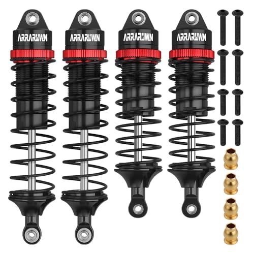RC Car Shocks Set 4PCS RC Shocks Shocks Replacement Parts #5862 Update Part | Compatible with 1:10 Scale Trax Slash/Rustler/Stampede/Hoss VXL 4x4 2WD Front & Rear Shock Absorber - color: Black