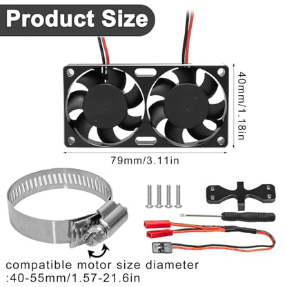 1/7 1/8 1/10 RC Cooling Fan Heat Sink with Adjustable Mount 40-50mm | for 1/7 1/8 1/10 RC Crawler Car 4284 4985 1717, 22000 RPM - style: Black A 40*40mm