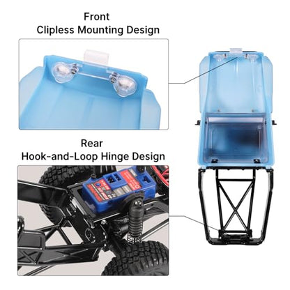 INJROA IR40 Truck Body with Tube Cage for TRX4M Defender Bronco (Sky Blue) - color: Sky Blue