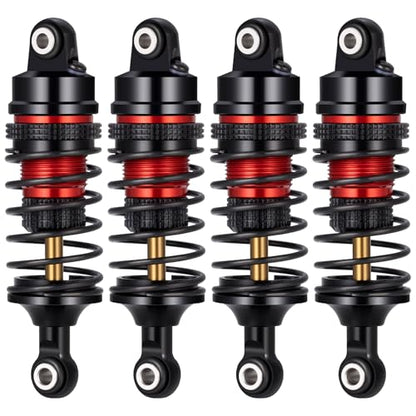 Aluminum Adjustable Progressive Shock for Tra-xxas 1/16 Mini Slash | 4X4 Rally VXL Ford RS200 Short Course Truck Upgrade 4pcs Adjustable Spring Damper Red