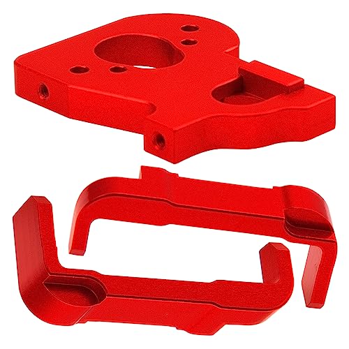 Metal Motor Mount Holder & Battery Mount Support Compatible with Wltoys 144001 144002 124016 124017 124019 124018 RC Car (Red) - color: Red