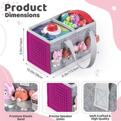 PISOSN Carrying Case for Toniebox Starter Set and Tonies Figurines, Travel Felt Cloth Musical Toy Folding Bag for Toniebox 2 & Accessories (Purple) - color: Purple