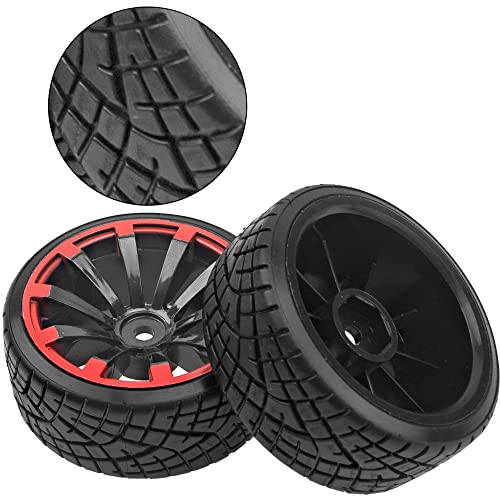 1/10 RC Drift Tire Hard Plastic Tires & 12mm Hex Hub Wheel Rims Compatible with Traxxas HSP Tamiya Kyosho Himoto HPI Redcat MST 1/10 On-Road RC Drift Drifting Car (Style2)