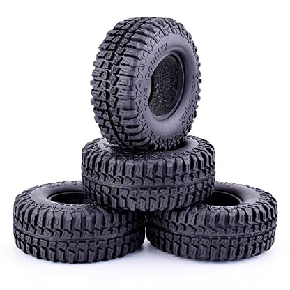 4PCS RC Crawler 100mm Rubber Tires 1.9 inch Wheels Tyres Set for 1:10 RC Rock Crawler Car for Axial SCX10 D90 TF2 Tamiya TRX-4 Parts - color: 100mm