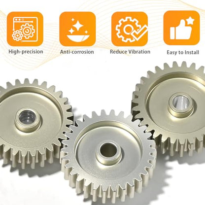3PCS 0.6 Mod 0.6M Pinion Gear Set 29T 30T 31T, 7075 Aluminum Alloy RC Gears with 3.175mm Bore for 540 550 Brushed Brushless Motors, Fits for 1/10 Tamiya Redcat HSP HPI RC Cars - size: 29 30 31T