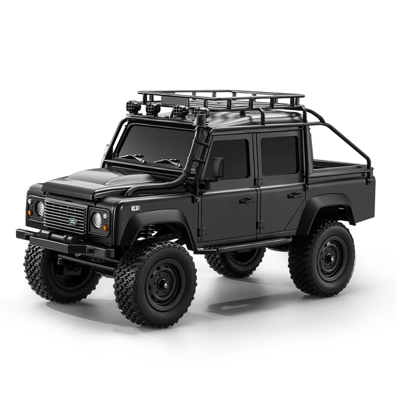 1/18 RC Rock Crawler, MN-111C Land Rover RC Model, 4WD Off-Road RC Truck (Black) - color: Black