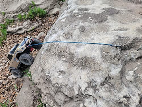 1/10 RC Crawler Elastic Force Escape Rope,Kinetic Winch Strap, 1/10 Scale RC Accessories Rescue Trailer Hook for Axial SCX10 Traxxas TRX4 Upgrade Parts (Black) - color: Black