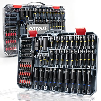 80-Piece Magnetic Impact Nut Driver Set, SAE/Metric Nut Driver Set, Socket Adapters, Wing Nut Driver, Bit Holder, Universal Sockets, Quick Release Extension, Power Bits, 1/4'' Quick Change - size: 80-Piece Magnetic Impact Nut Driver Set