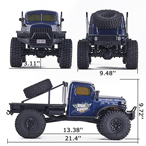 BEEZRC RocHobby 1/10 Atlas RC Crawler, 4WD with Lighting, 2.4GHz RC Rock Truck, Off Road Hobby Grade, Remote Control Car for Adults, Need to Complete with Battery (Blue) - color: Blue