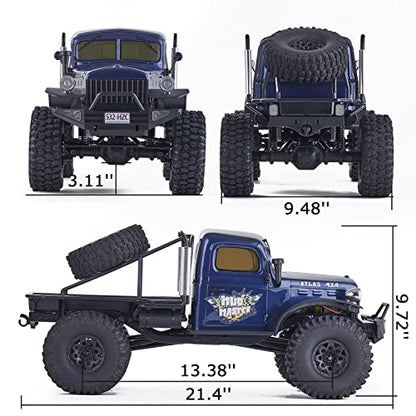 BEEZRC RocHobby 1/10 Atlas RC Crawler, 4WD with Lighting, 2.4GHz RC Rock Truck, Off Road Hobby Grade, Remote Control Car for Adults, Need to Complete with Battery (Blue) - color: Blue