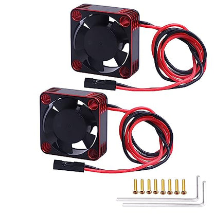 HobbyPark RC Brushless Motor Cooling Fan ESC Cooling Fan for RC Car 1/8 1/10 1/12 Scale 540 550 Brushless Motors (Black-Red 2pcs) - color: Black-Red 2pcs