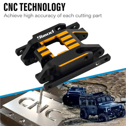 Aluminum Skid Plate Transmission Mount for TRX4M 1/18 with Hex Wrenchesa | Black Skid Plate Rc Car for K10 High Trail,F150,Bronco,Defender - color: Black&orange