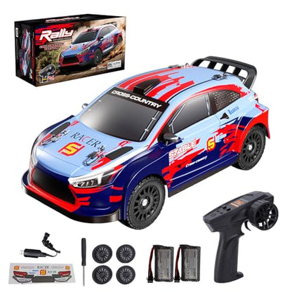 GoolRC RC Rally Car, 1:14 Scale Remote Control Car, 4WD 30KM/H High Speed RC Drift Car, 2.4GHz Full Proportional Racing Vehicle with Drifting Tires and 2 Batteries for Adults