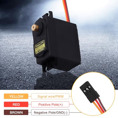 Deegoo-FPV MG995 13KG High Torque Metal Gear Servo Motors, 2-Pack | Digital 180° servos with ball bearings and 13 kg-cm torque at 6V for RC cars, boats, aircraft, robots and mechanical arms. - style: MG995-2pack