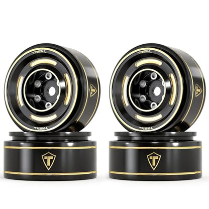 TREAL 1.0 Beadlock Wheels Brass Crawler Wheel Rims Weight (4P) Removable Hubs Upgrades for SCX24 AX24 FCX24 TRX4M 1/24 1/18 RC Crawler, 50g/pc (Type C) - style: Type C