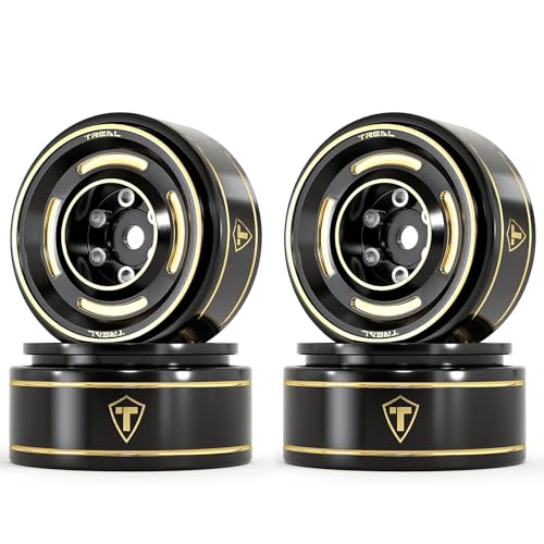 TREAL 1.0 Beadlock Wheels Brass Crawler Wheel Rims Weight (4P) Removable Hubs Upgrades for SCX24 AX24 FCX24 TRX4M 1/24 1/18 RC Crawler, 50g/pc (Type C) - style: Type C