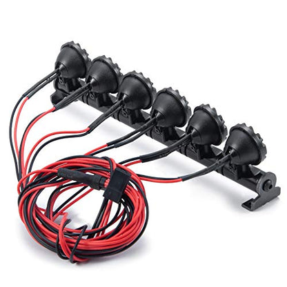 RC-Hub LED Roof Lamp Lights Bar 6 LEDs for 1/10 RC Crawler Car SCX10 - color: 6 leds