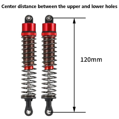 1/10 RC Oil Leakproof Shocks,2Pcs Adjustable Oil Filled Shocks 52mm-120mm for 1/10 RC Buggy Truggy On Road Touring Drift Cars Monster Trucks Upgrade Parts (2PCS 120mm Red) - color: 2PCS 120mm Red
