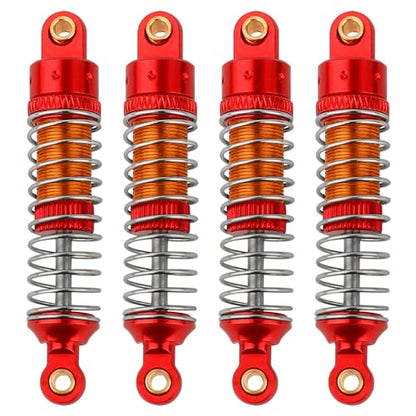 4PCS 53mm/59mm/66mm Aluminum Shocks Absorbers Oil Long Threaded Damper for 1/18 RC Crawler TRX4M TRX-4M Bronco Defender K10 Upgrade Parts (53mm red) - color: 53mm Red