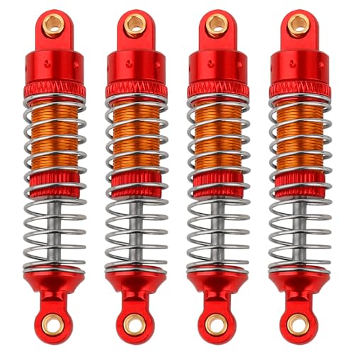 4PCS 53mm/59mm/66mm Aluminum Shocks Absorbers Oil Long Threaded Damper for 1/18 RC Crawler TRX4M TRX-4M Bronco Defender K10 Upgrade Parts (53mm red) - color: 53mm Red