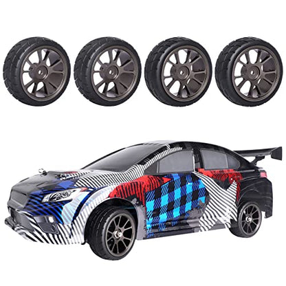 GoHooby 2.55in Rubber Tires&12mm Hex Wheel Rims Pre-Mounted Set, Compatible with Traxxas Tamiya 1/10 RC On-Road Touring Car (Color 2) - color: Color 2