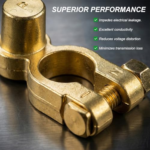 2 PCS SAE to JIS Car Battery Terminals Connector, Positive & Negative Quick-Release Top Post Battery Clamps, SAE to Pencil Post Battery Cable Terminal Adapters for Car Boat