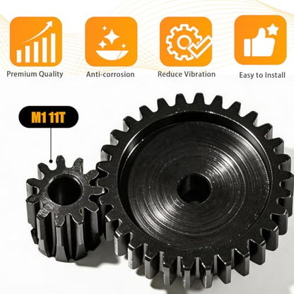 M1 Gear 11T 5mm Bore 3-Pack – High-Precision Hardened Steel Motor Pinion Gear for 1/8 1/10 RC Crawler, Monster Truck, Short Course Truck & Boat (Compatible with Traxxas Axial, FMS, HSP Redcat Losi) - style: M1 3Pcs 11T