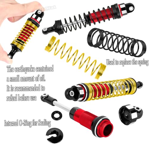 RC Upgrades Part for 1/10 Granite 3S/Senton 3S & Mega550,Aluminum Shock,Links,Suspension A-Arm,Caster Block,Steering Blocks,Stub Axle Carriers,Driveshaft CVD Axles w/Hex,Red - color: Red - (Upgrades)