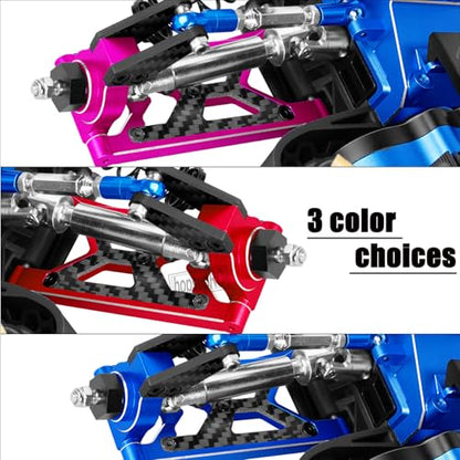 RC Carbon Fibre Aluminum Rear Hubs Front Steering Block Knuckles & C-Hubs Caster Blocks Upgrades Parts for 1/10 Senton/Granite 3S Blx & Mega 550,Vorteks 3S Blx,Big Rock 3s BLX.Red - color: Red(for 1/10)