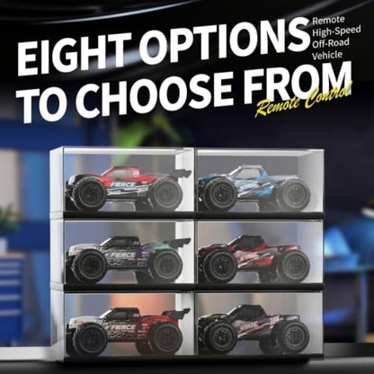 1/16 Scale 4WD Brushless RC Off-Road Truck, 2.4GHz Full Proportional Remote Control Car, 30KM/H High-Speed All Terrain Monster Truck with LED Lights RTR Hobby Grade Vehicle - color: Grey