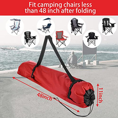 Xxerciz Folding Chair Carry Bag - 48 Inch Nylon Storage Tent Bag with Adjustable Shoulder Strap for Travel, Camping, Sports - color: Red