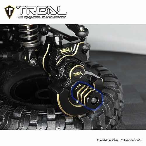 Treal Brass Extended Wheel Hubs Hex Pins Blackening 4pcs-Set Compatible with TRX-4 RC Car +15mm