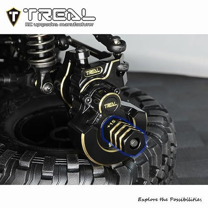 Treal Brass Extended Wheel Hubs Hex Pins Blackening 4pcs-Set Compatible with TRX-4 RC Car +15mm