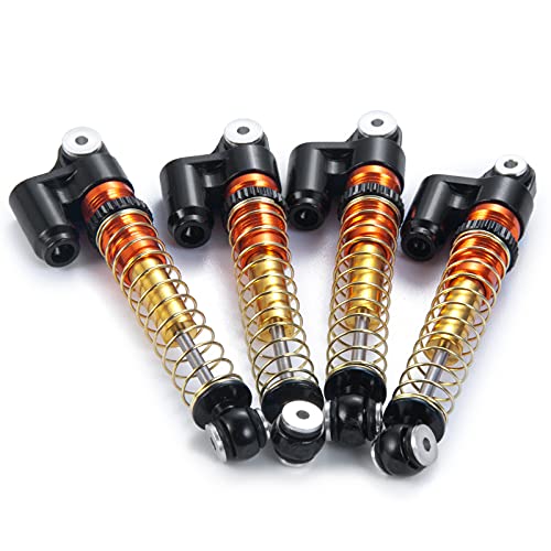RCLIONS Aluminum 43mm RC Oil Shock Absorber Damper for All 1/24 Axial SCX24 | SCX-24 Deadbolt Base Camp Lexus Dooge Gladiator RC Crawler Car Upgrades - color: Black