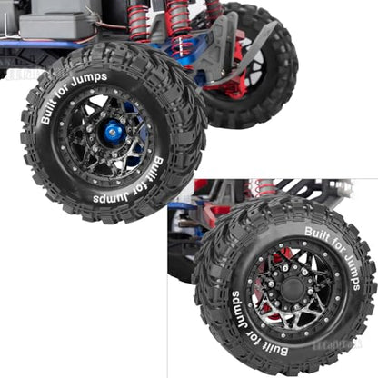 RC Truck Tires 12mm/14mm/17mm Hex RC Wheels and Tires for 1/10 Big Rock Granite Vortek/Stampede Rustler Hoss/L0s1 Rc 4wd,RC Monster Truck Car Wheel 4Pcs,Carbon Black - color: Carbon Black - (12mm/14mm/17mm Hex)