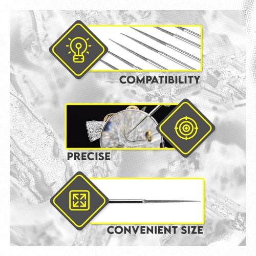SE 10-Piece Diamond-Coated Tapered Bead Reamer Set - 2-¾ Inch Length, ⅛-Inch Shank, Compatible with Rotary Tools - Ideal for Jewelry Making, Crafts, and More - DF83611