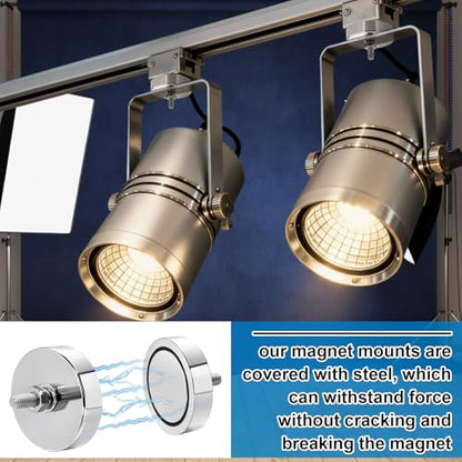 Flutesan 4 Pieces Heavy Duty Round Mounting Magnet with Bolt 1.42in-120lb-M6 Silver with Male Thread Stud Strong Magnet Super Powerful for Lighting Camera Brackets License Plate - color: Silver, size: 1.42in-90lb-M6