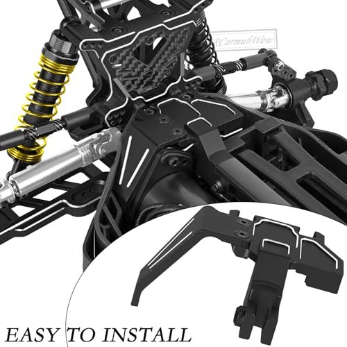 RC Alloy Chassis Brace Mounts & Motor Mount & Motor Plate Upgrades Part for 1/10 Jato 4X4 Brushless,Jato 4X4 VXL,Replace #9025,#7460A,#7490,Black - color: Black(1set)