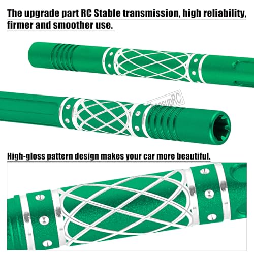 Upgrades Part Aluminum Center Slider Driveshafts Center Drive Shaft for 1/10 Kraton&Outcast 4X4 4S V2 BLX,Axles CVD Hops Up(Green) - color: Green(for 1/10)