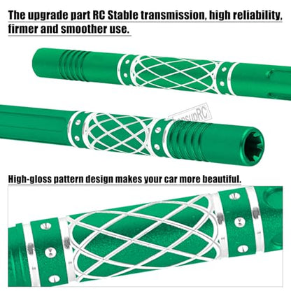 Upgrades Part Aluminum Center Slider Driveshafts Center Drive Shaft for 1/10 Kraton&Outcast 4X4 4S V2 BLX,Axles CVD Hops Up(Green) - color: Green(for 1/10)