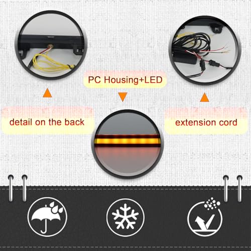 BINGIGOO 2PCS Grille Lights LED Bar Front Sequential Switchback LED Daytime Running Lights Compatible with Toyota RAV4 2019-2023 Sequential Amber Turn Signal light (Smoked) - style: Smoked