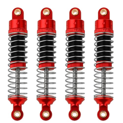 4PCS 53mm/59mm/66mm Aluminum Shocks Absorbers Oil Long Threaded Damper for 1/18 RC Crawler TRX4M TRX-4M Bronco Defender K10 Upgrade Parts (59mm red) - color: 59mm Red