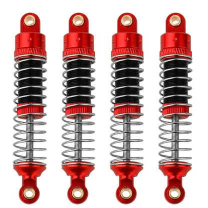 4PCS 53mm/59mm/66mm Aluminum Shocks Absorbers Oil Long Threaded Damper for 1/18 RC Crawler TRX4M TRX-4M Bronco Defender K10 Upgrade Parts (59mm red) - color: 59mm Red