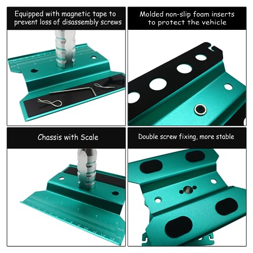 RC Car Stand RC Repair Stand 360 Degree Rotation Lift or Lower for Traxxas Arrma Redcat Axial RC4WD HSP Losi 1/8 1/10 1/12 1/16 Scale RC Crawler Car Truck Buggies (Green) - color: Green