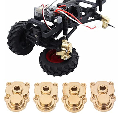 Alomejor 4Pcs RC Brass Steering Knuckle Cover Portal Cover RC Axle Gear Cover for FMS 124 FCX24 RC Crawler (Gold)