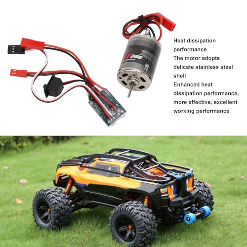 RC Brushed Motor ESC Professional 380 Stainless Steel Large Torsion 38T Brushed Motor with 30A Brush ESC JST Plug for 1/16 1/18 RC Car Boat